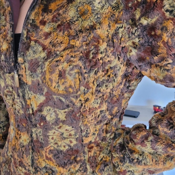 TSUNAMI ESQ Brown Faux Fur Zip Jacket - M - Picture 9 of 10